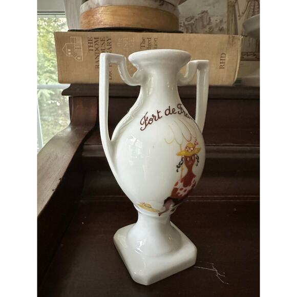 Fort de France hirondelle urn porcelain vase vintage unique 6” - Picture 5 of 13